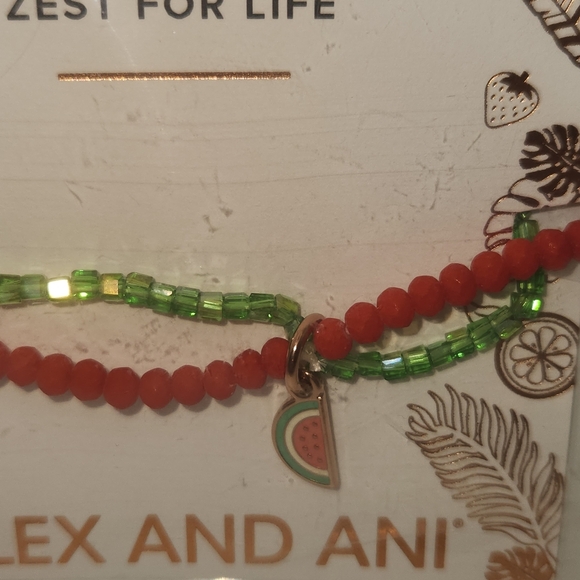 Alex and Ani Red and Green Beaded Bracelet - Picture 2 of 4